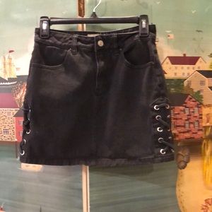 Pacsun lace up side denim mini skirt